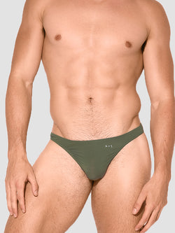 men's green modal bikini thong - Ace + Indigo