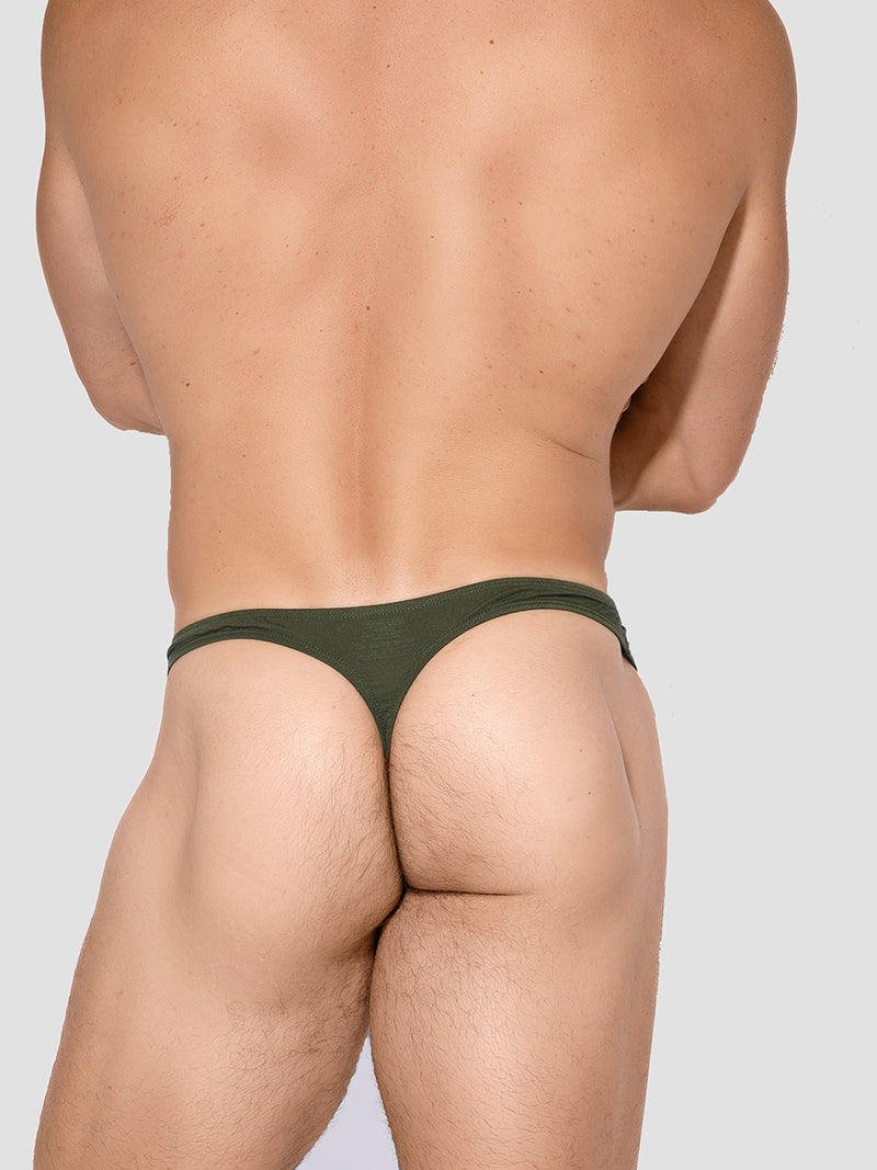 men's green modal bikini thong - Ace + Indigo