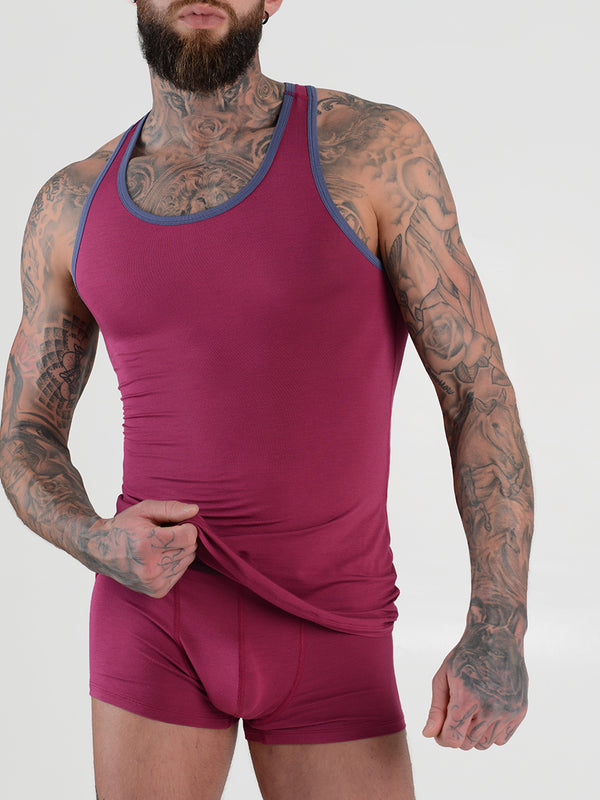 Men's red modal tank top