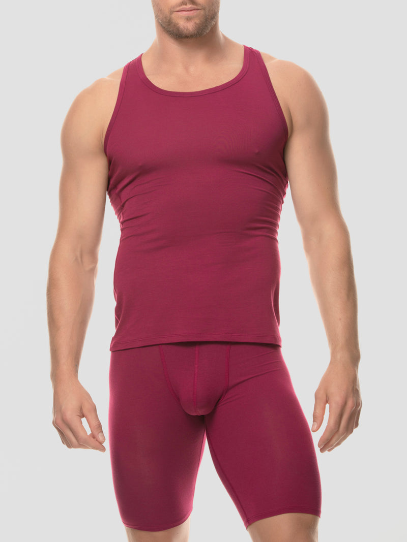 men's red modal tank top