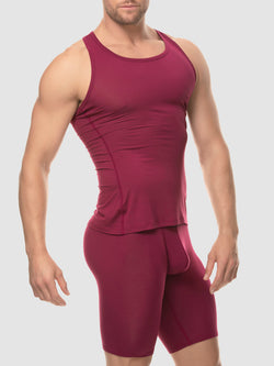 men's red modal tank top