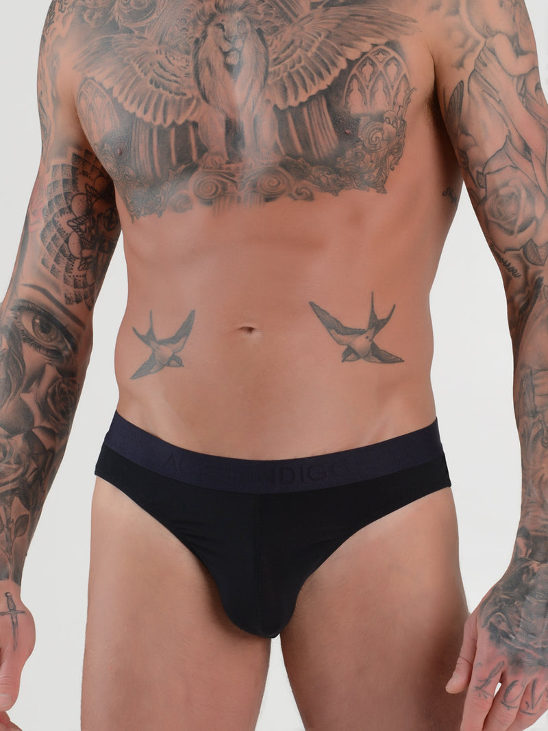 men's black modal logo band briefs