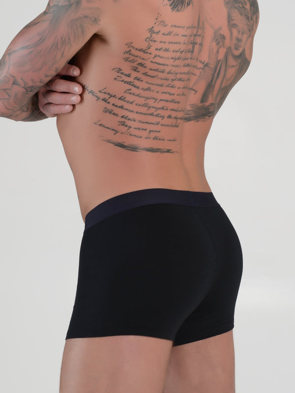 men's black modal logo band trunk boxers