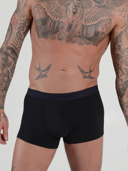 men's black modal logo band trunk boxers