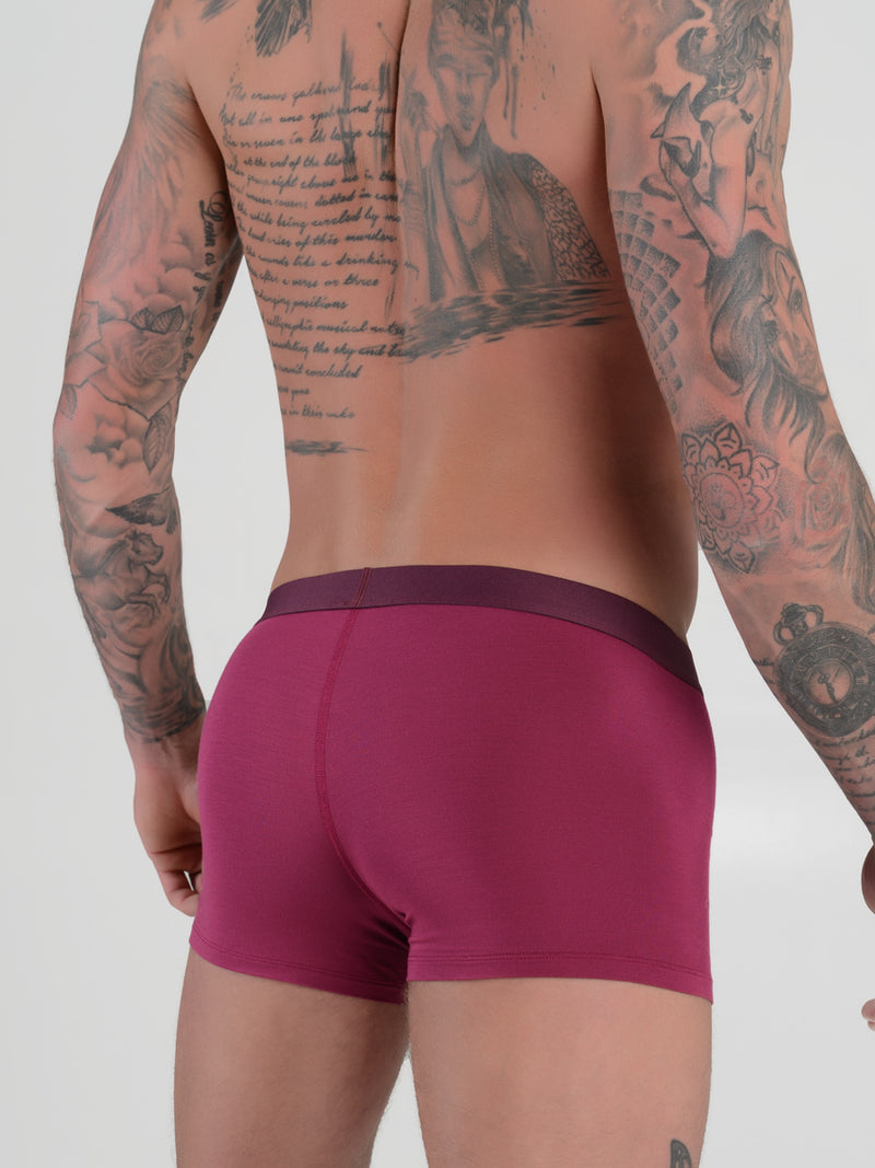 men's red modal logo band trunk boxers