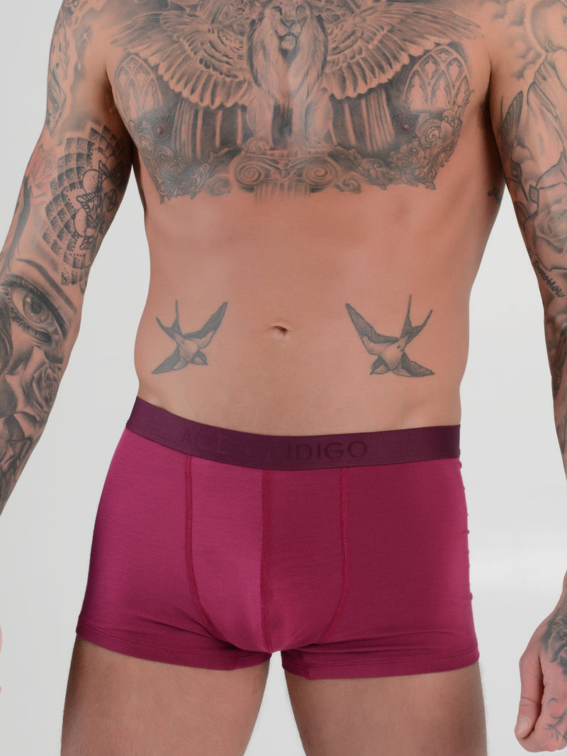 men's red modal logo band trunk boxers