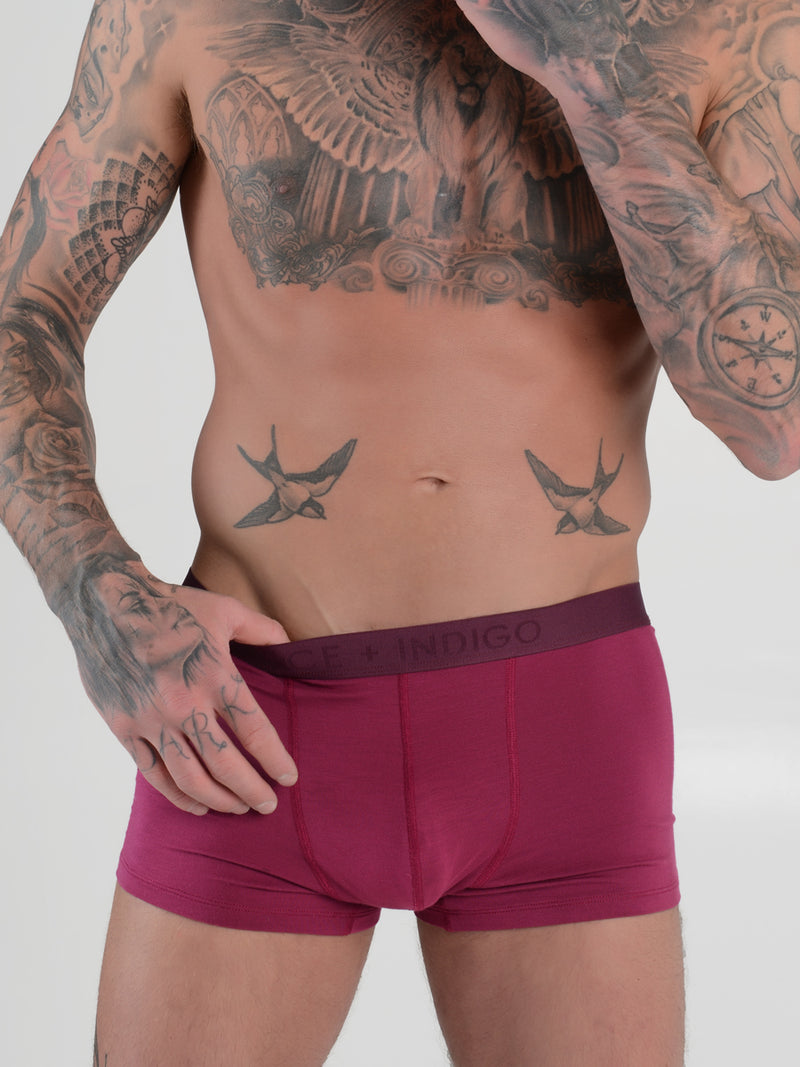 men's red modal logo band trunk boxers